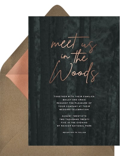 Eco wedding: Mt. Rainier Invitation