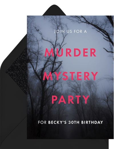 50th birthday party ideas for women: Murder Mystery Invitation