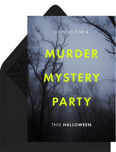 Halloween party themes: Murder Mystery Invitation