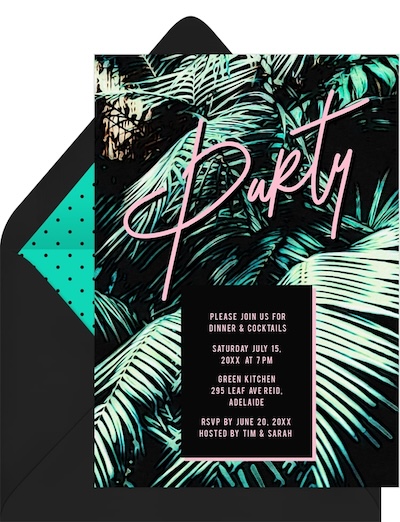 Neon Tropics Invitation