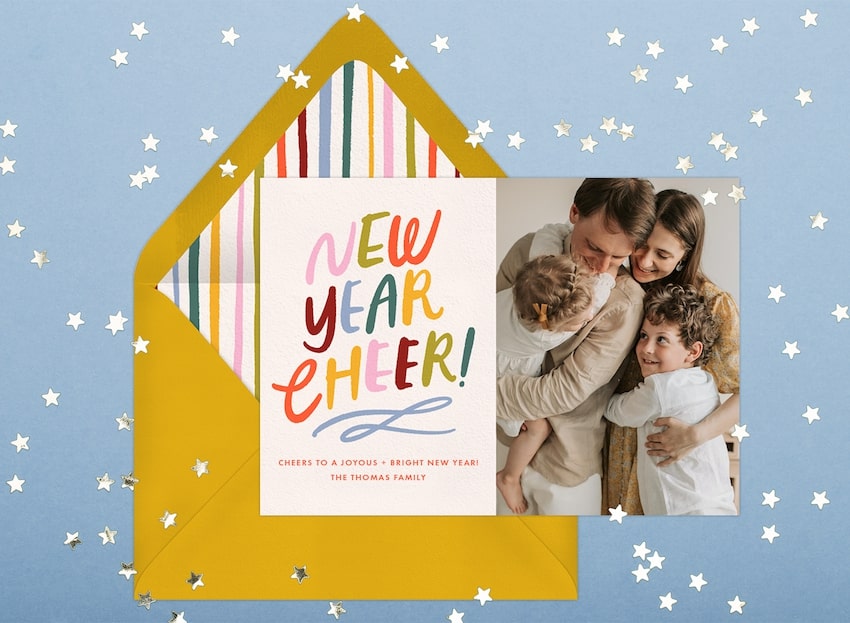 Happy New Year wishes for family: New Year Cheer card