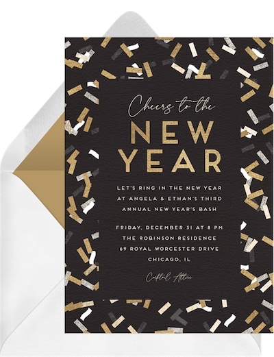 New Year Confetti Invitation