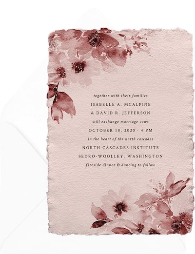 Wedding invitations with RSVP cards: North Cascades Invitation