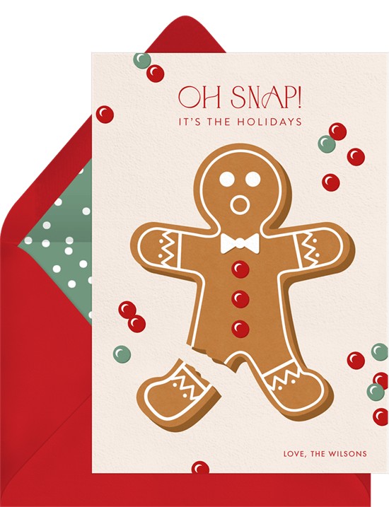 Funny holiday cards: Oh Snap! Card