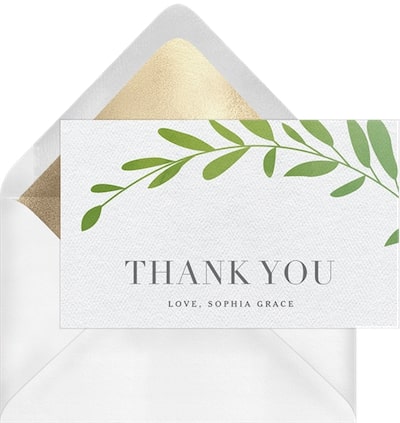 Ombre Laurels Thank You Note