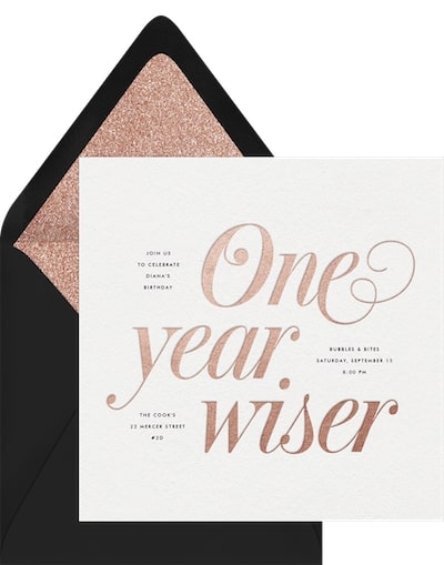 80th birthday invitations: One Year Wiser Invitation