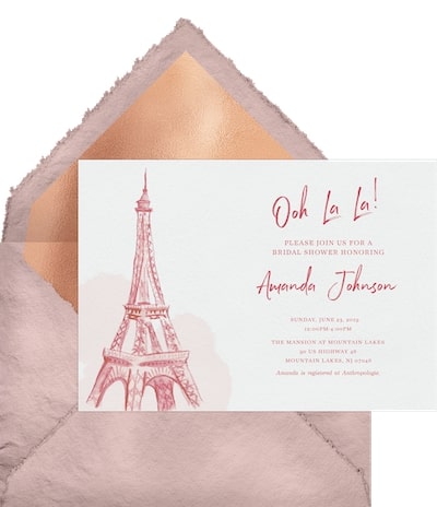 How to plan a bridal shower: Ooh La La Invitation