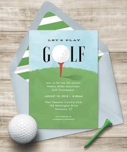 Organizing a golf tournament with digital invite - STATIONERS