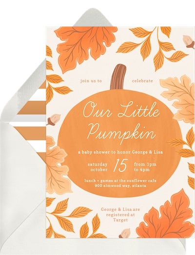 Our Little Pumpkin Invitation