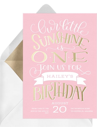 Our Little Sunshine Invitation