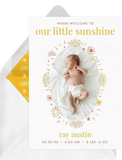 Adoption party ideas: Our Sunshine Announcement