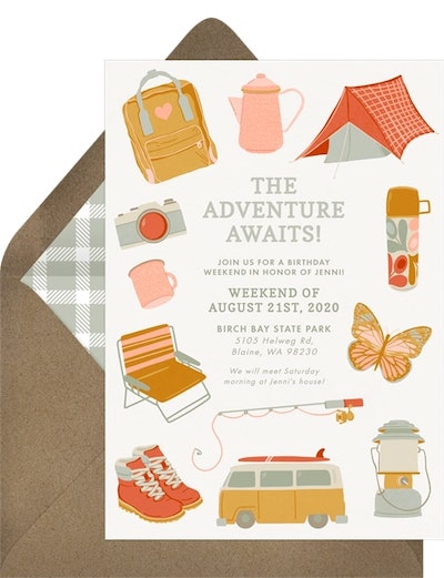 Outdoors Adventure Invitation