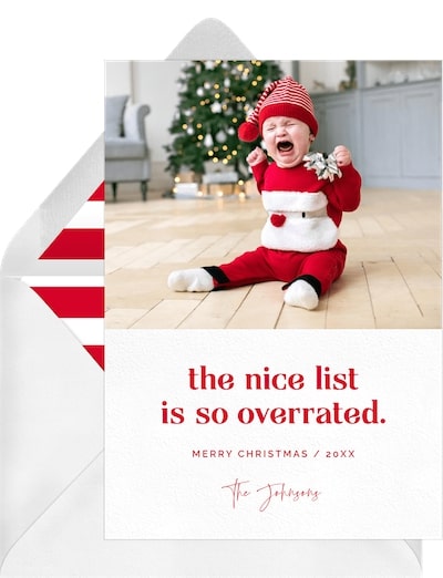 Funny Christmas cards: Overrated Card