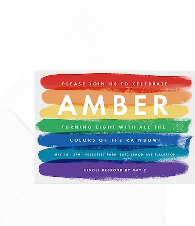 Painted Rainbow Invitation