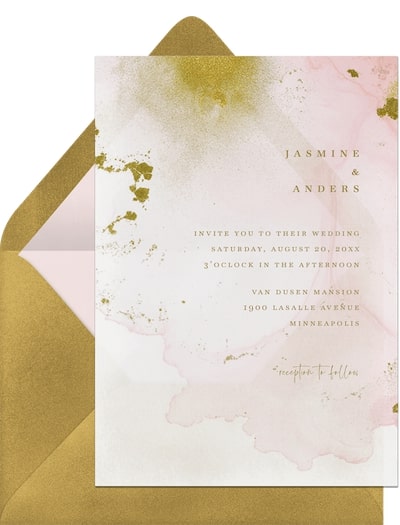 Formal wedding invitations: Painted Vellum Invitation