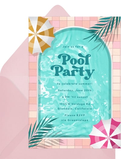 Palm Springs Pool Invitation