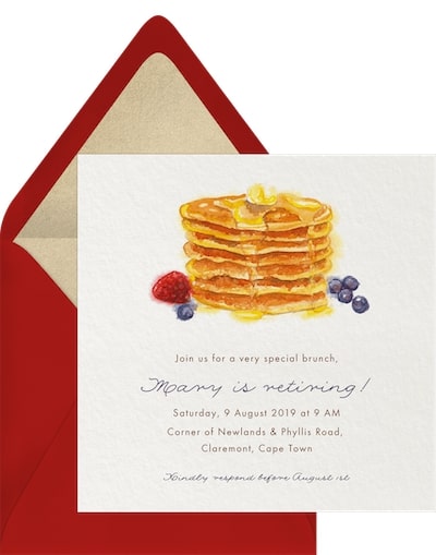 Brunch invitations: Pancake Breakfast Invitation