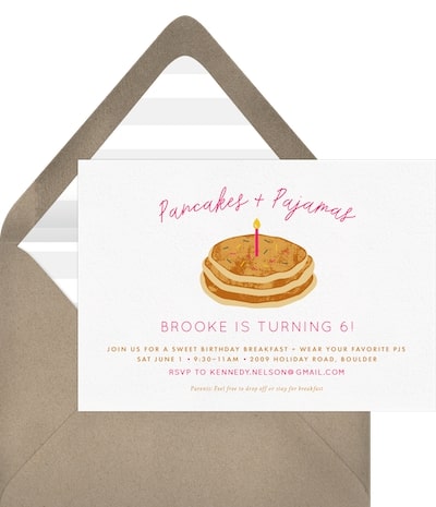 Pancake Party Invitation