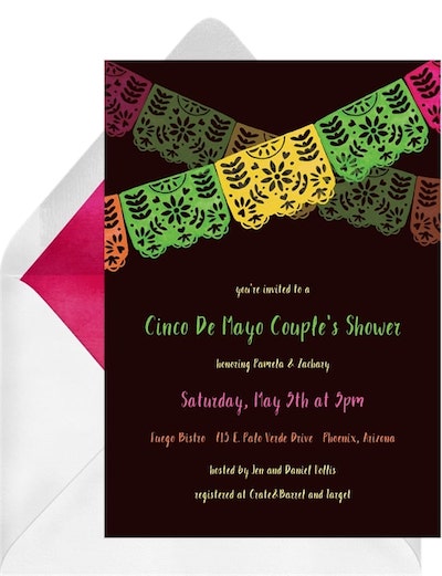 Wedding shower invitations: Papel Picado Banner Invitation