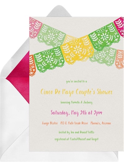 When to have a bridal shower: Papel Picado Banner Invitation