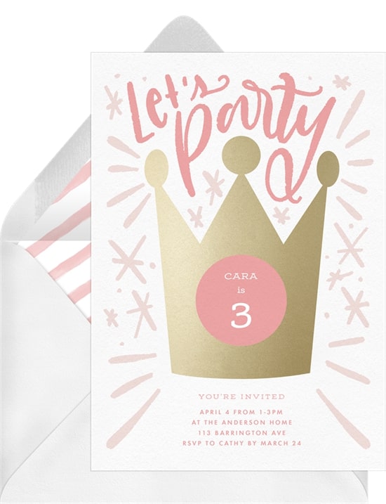 Party Crown Invitation