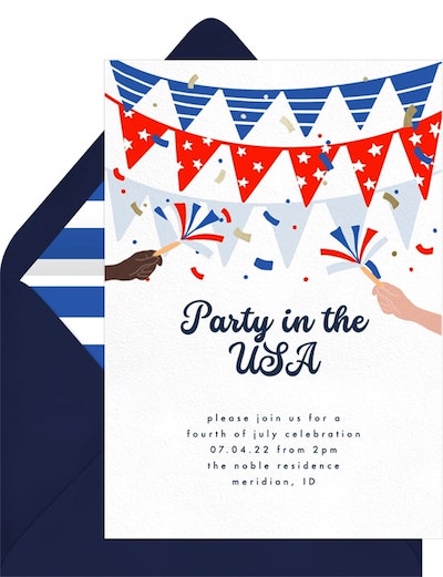 4th of July traditions: Party In The USA Invitation