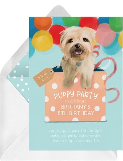 Dog birthday invitations: Party Puppy Invitation