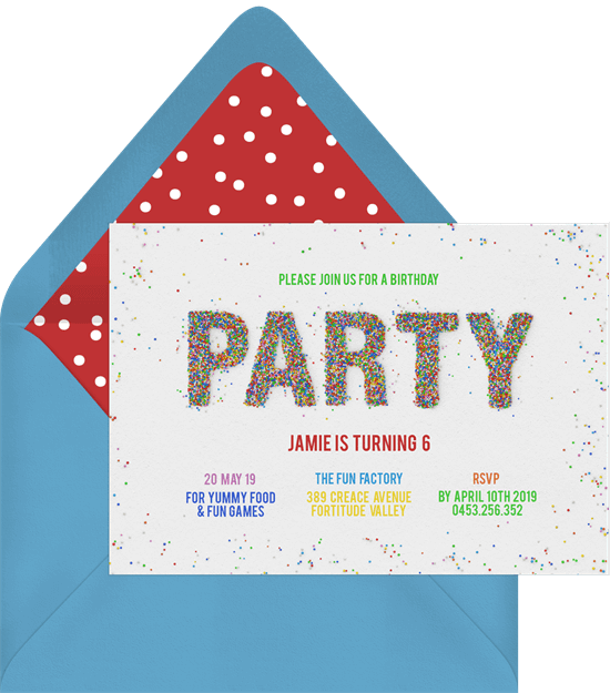 Birthday invitations templates: Party Sprinkles Invitation