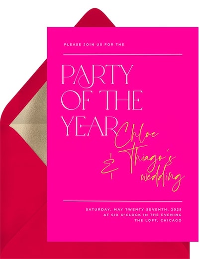 Party of the Year Invitation