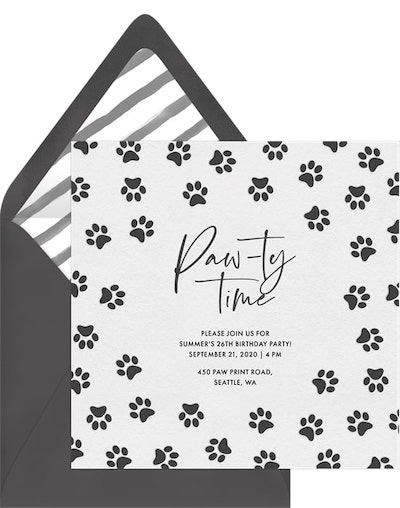 Pawty Paw Prints Invitation