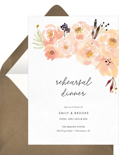 Peach Peonies Invitation