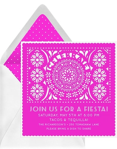 Pool party ideas for adults: Perfect Papel Picado Invitation