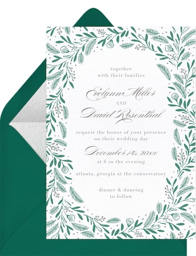 Pine and Holly Invitation