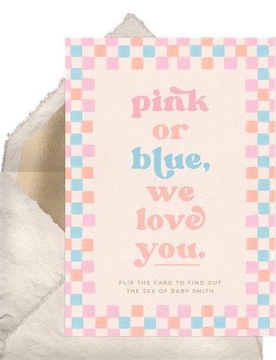 Baby reveal ideas: Pink Or Blue Announcement