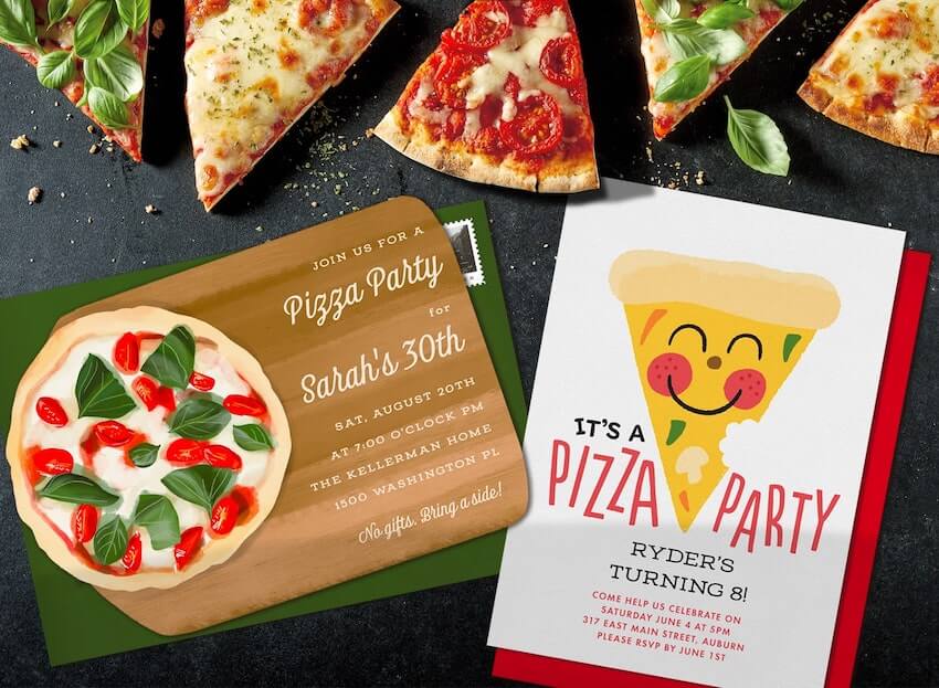 Pizza Party Invitation cards