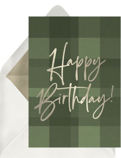 Plaid Birthday Card