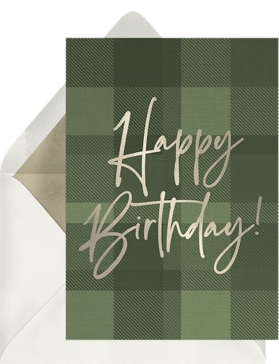 Birthday cards for dad: Plaid Birthday Card