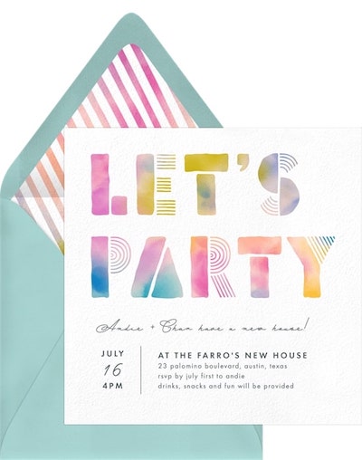 Housewarming party ideas: Playful Block Party Invitation