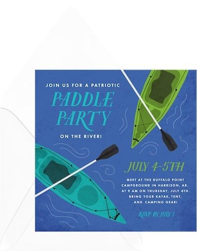 4th of July party invitations: Playful Paddles Invitation