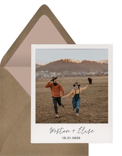 Eloping ideas: Polaroid Frame Save the Date
