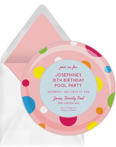 Polka Dot Inner Tube Invitation