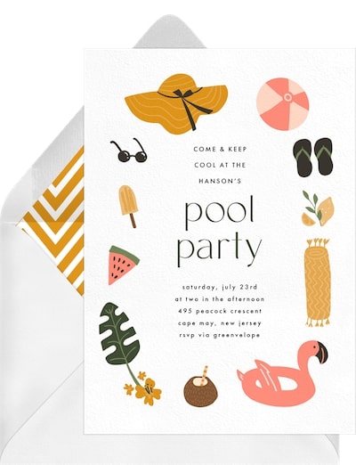 Pool party invitations: Pool Day Classics Invitation