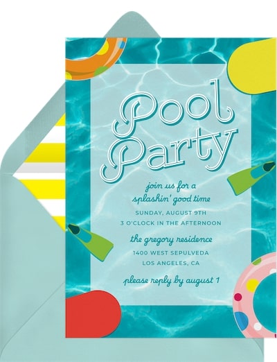 Pool party invitations: Pool Party Classics Invitation