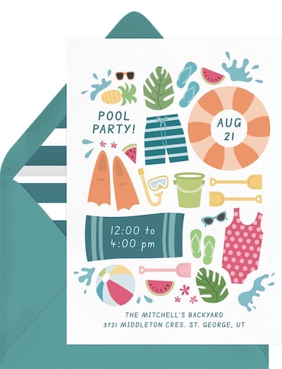 Pool Party Necessities Invitation