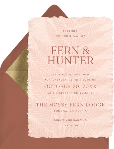 Pressed Fern Invitation