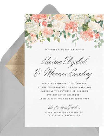 Pretty Pastel Peonies Invitation