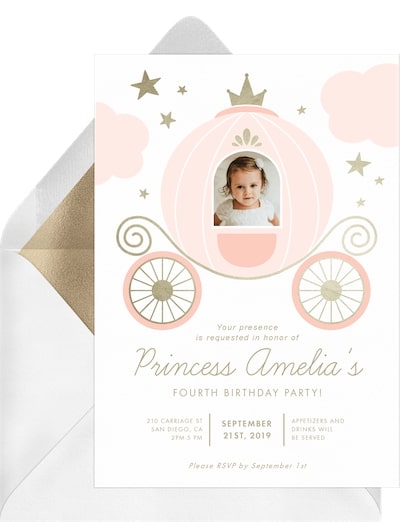 Princess Carriage Invitation