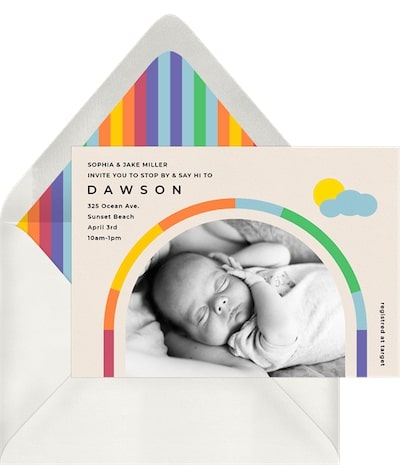 Rainbow Colorblock Invitation