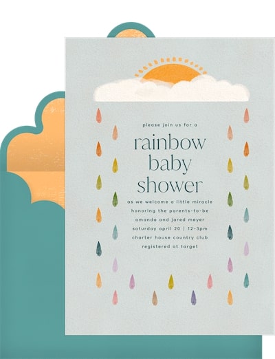 Rainbow Showers Invitation