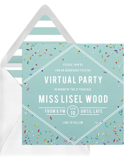 Virtual retirement party: Rainbow Sprinkles Invitation